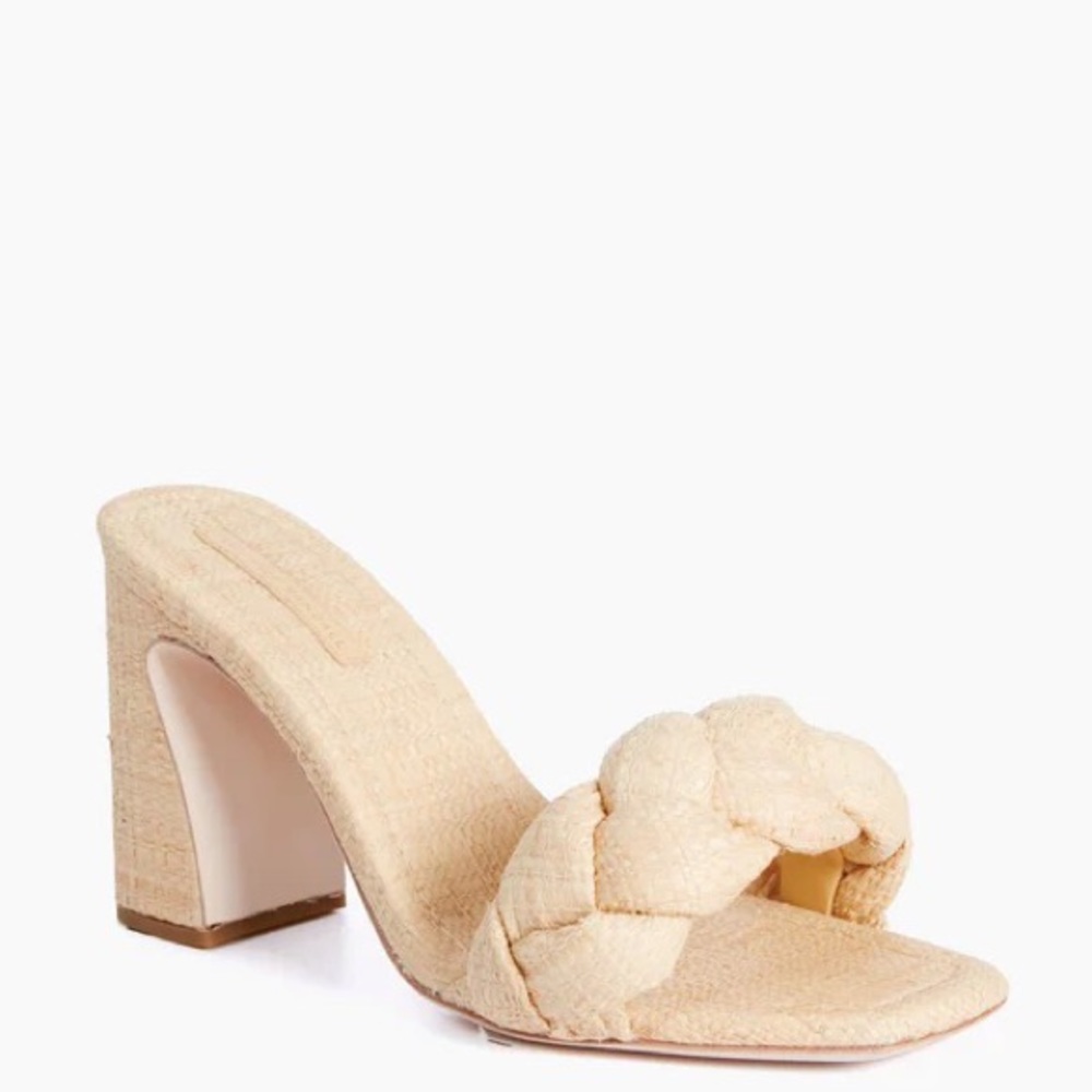 Loeffler Randall Natural Straw Freya Curved Heel Mule
